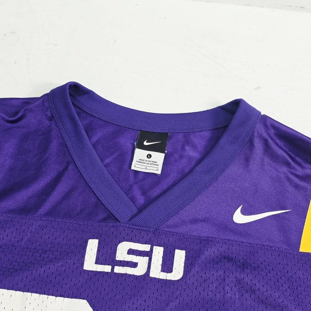 Vintage LSU Tigers NCAA Nike Team Authentic Purple Mesh Jersey #34 Mens XL EUC
